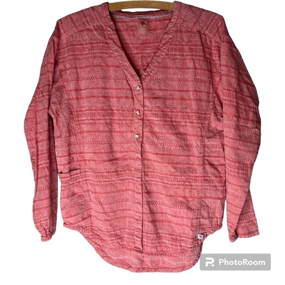 MOUNTAIN HARDWARE Palisade Long Sleeve Cotton/Linen Blend Top Size Medium - Picture 2 of 16